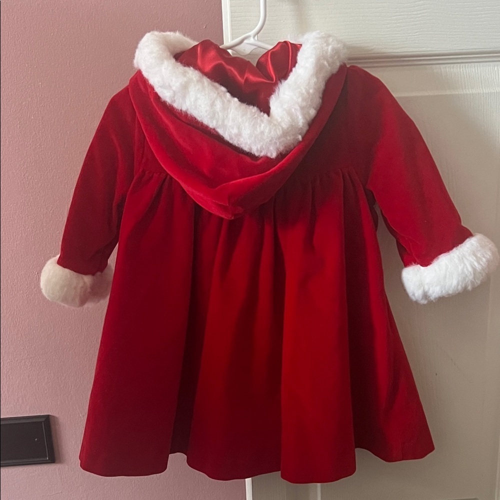 Chic Red Kids Pea Coat with White Trim - Picture 8 of 8